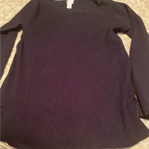 Chico’s Size 1 long sleeve black V neck sweater